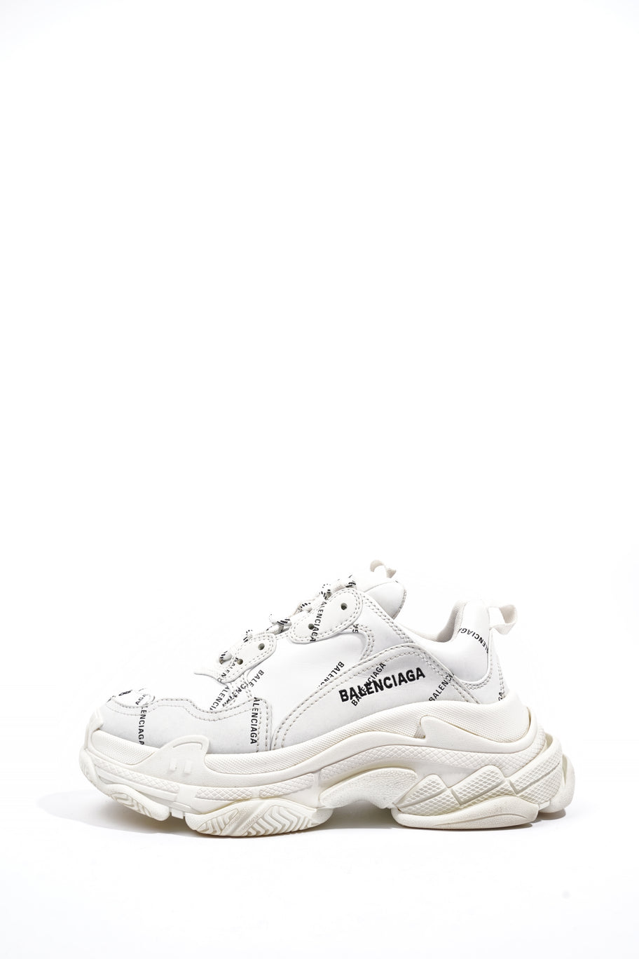 Balenciaga Triple S Sneaker Logo All Over  White Leather EU 38 UK 5 Image 5