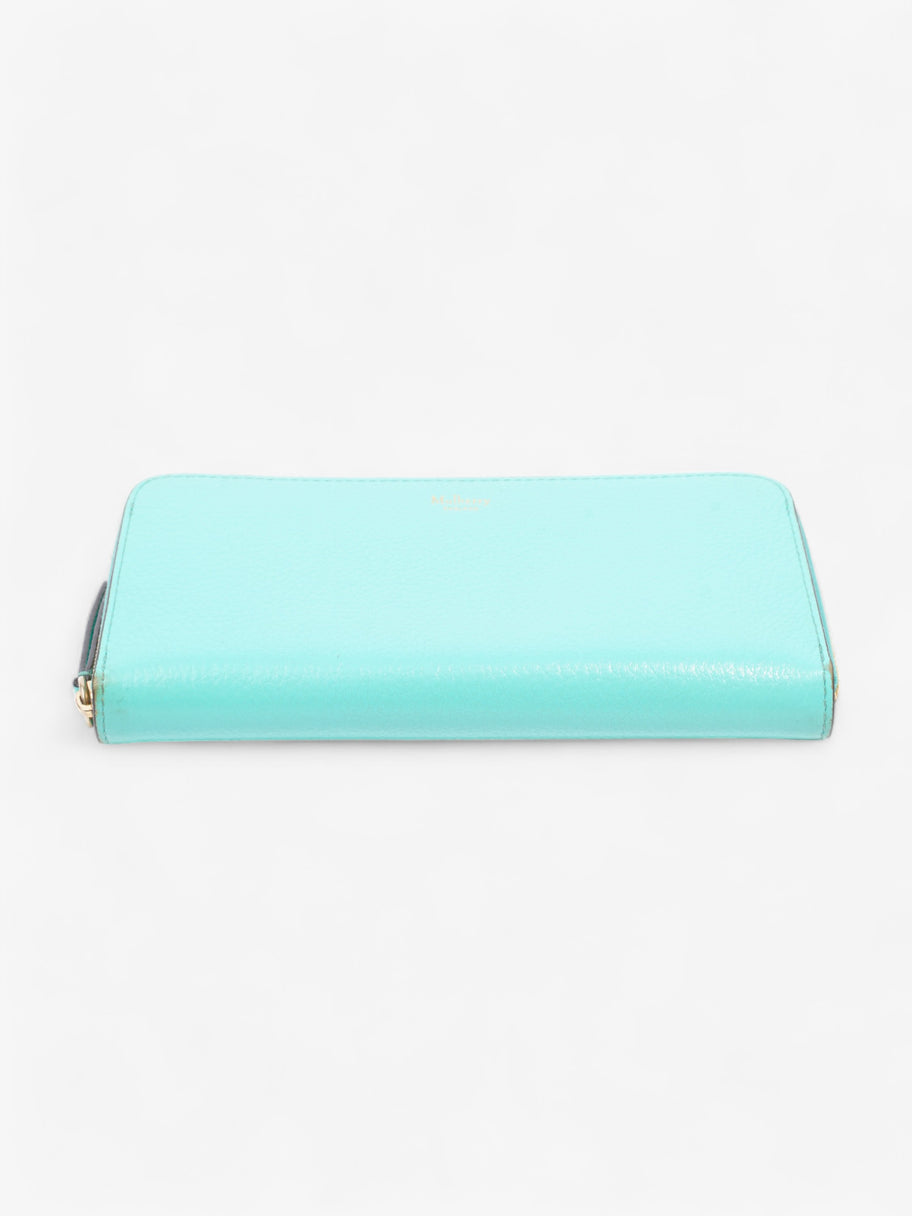 Continental Long Zip Around Wallet Light Teal Calfskin Leather Image 5