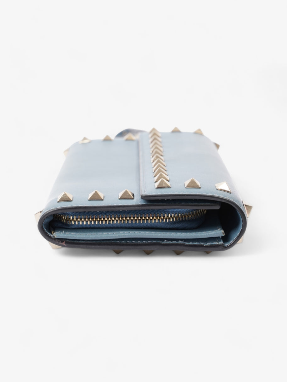 Valentino Rockstud Wristlet Wallet Blue Leather Image 3