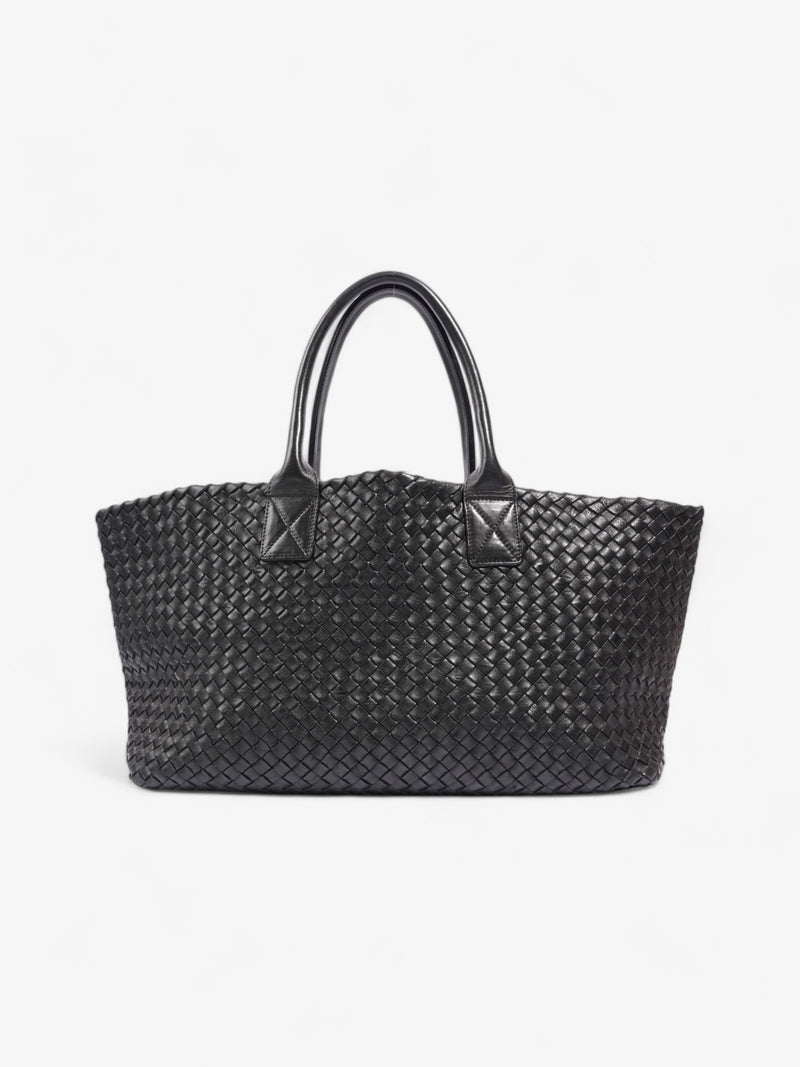  Bottega Veneta Tote Bag Black Intrecciato Leather Large