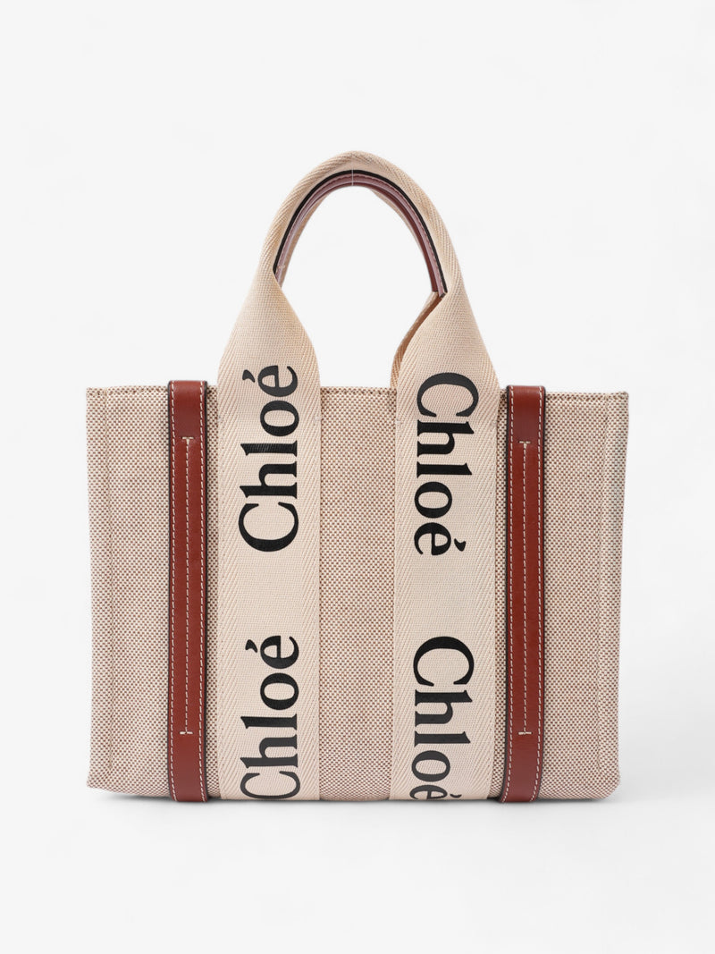  Chloe Woody Tote Beige Cotton Small