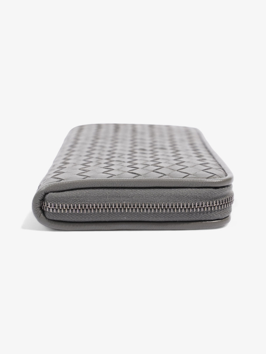 Bottega Veneta Zip Around Wallet Grey Intrecciato Leather Image 3