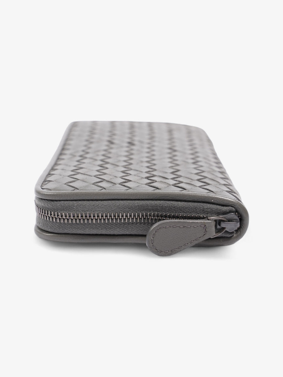 Bottega Veneta Zip Around Wallet Grey Intrecciato Leather Image 4