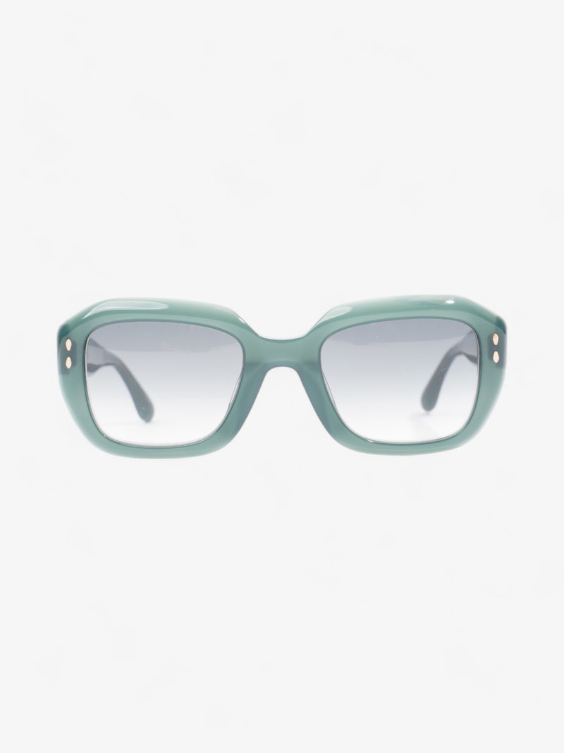  Isabel Marant Etoile Rectangular Framed Sunglasses Green Acetate 145mm