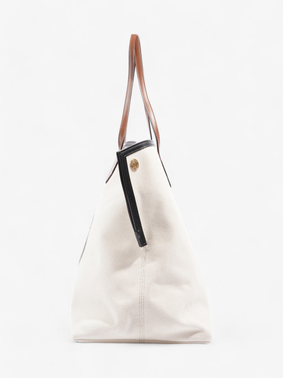 Burberry Society Tote White / Black / Brown Canvas Large Image 3