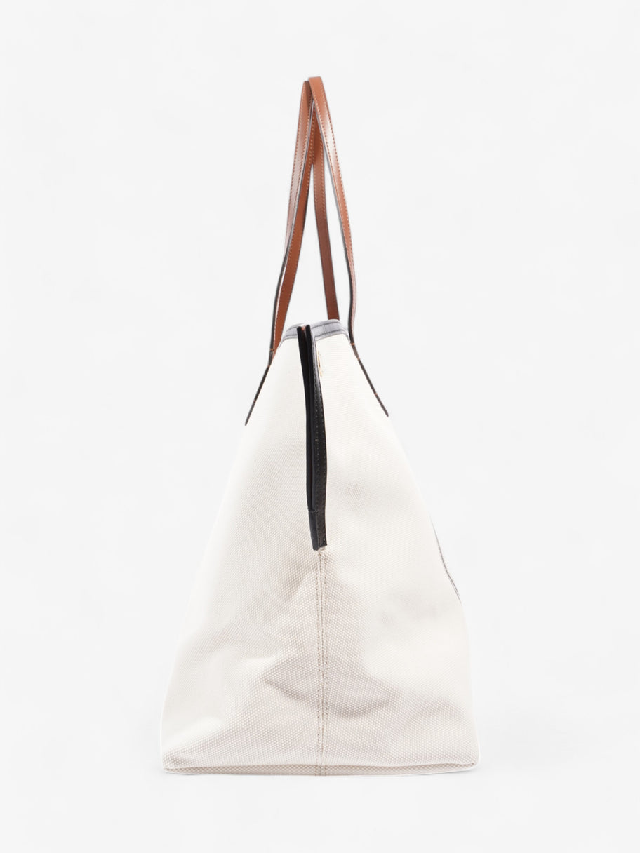 Burberry Society Tote White / Black / Brown Canvas Large Image 5