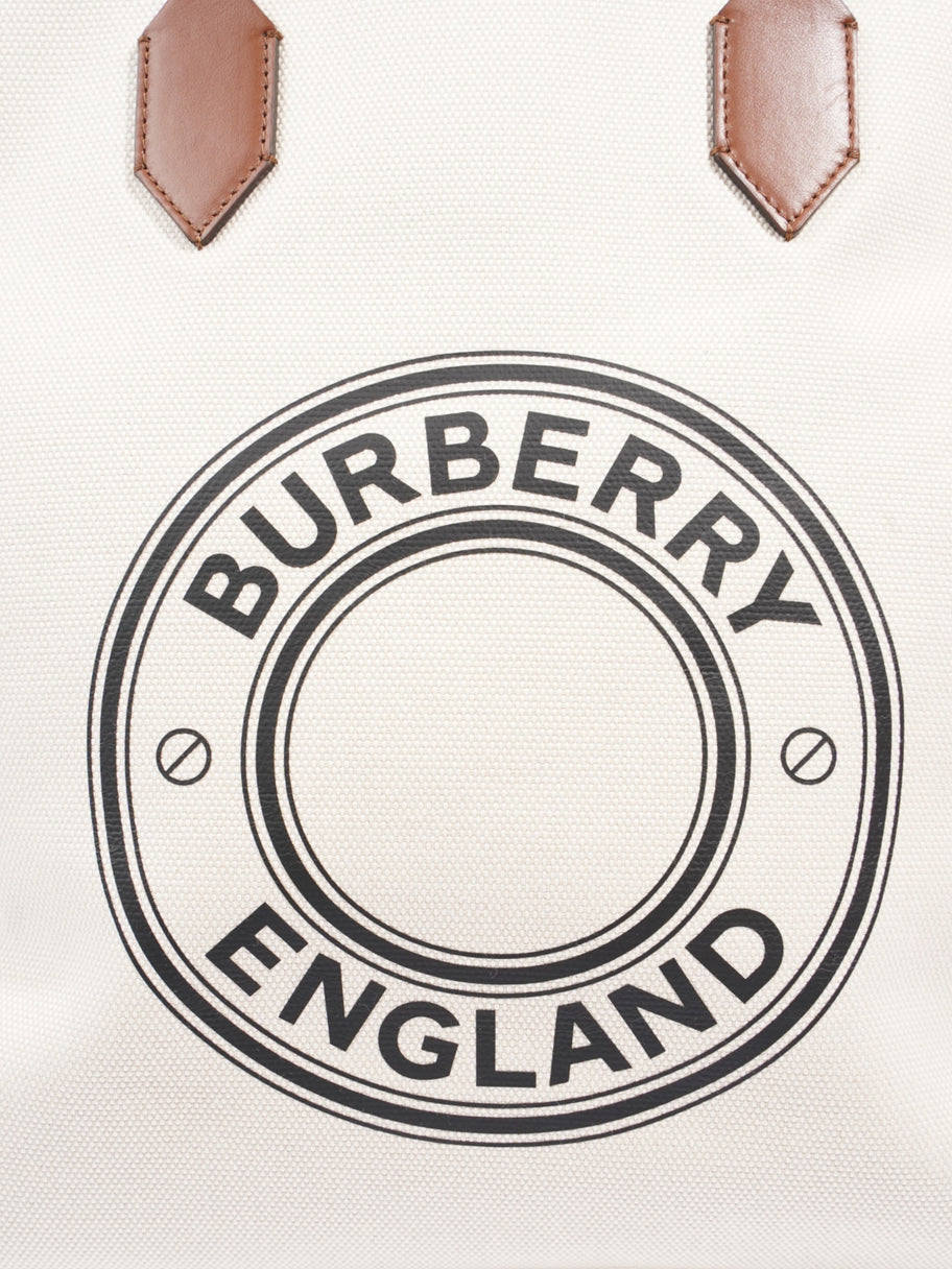 Burberry Society Tote White / Black / Brown Canvas Large Image 7