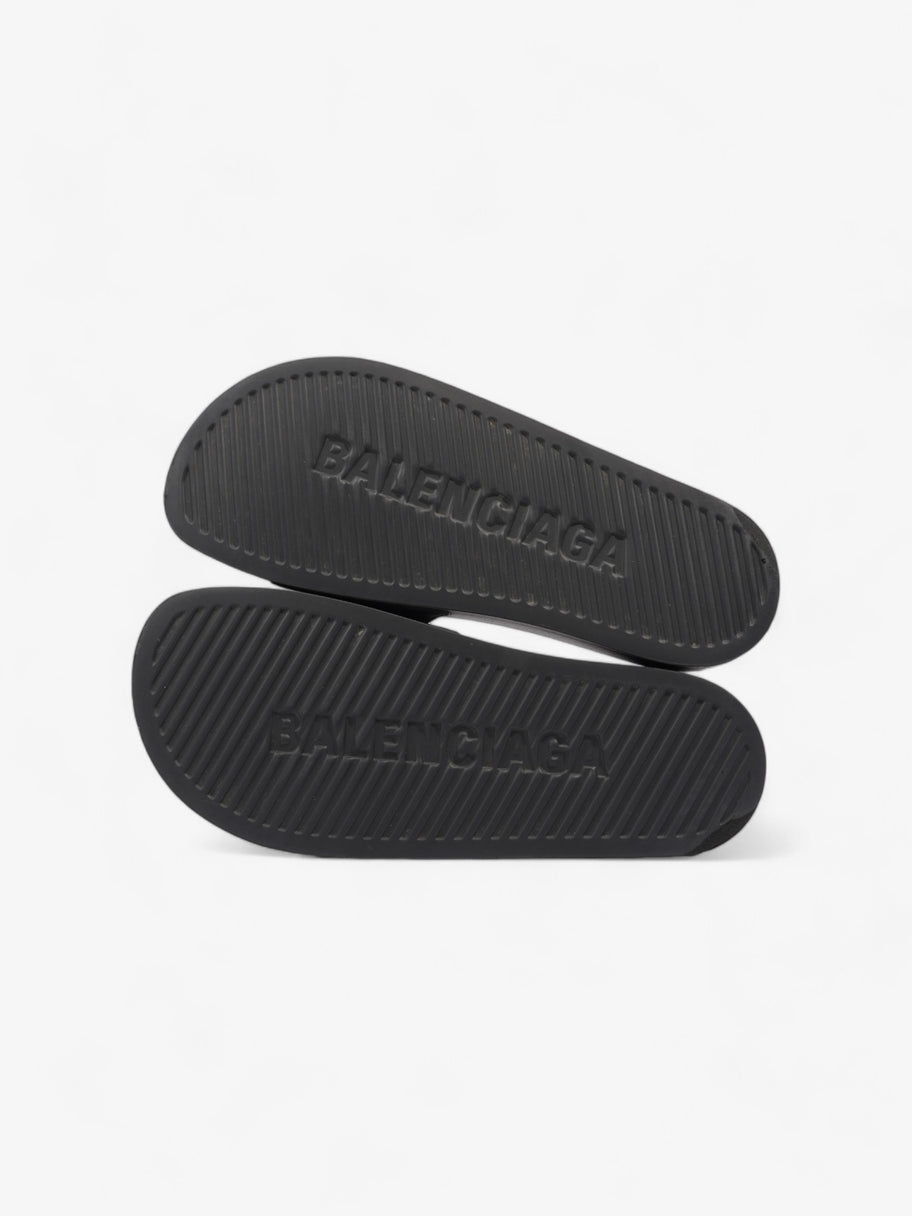 Balenciaga Logo Pool Slide Black / White Rubber EU 40 UK 7 Image 7