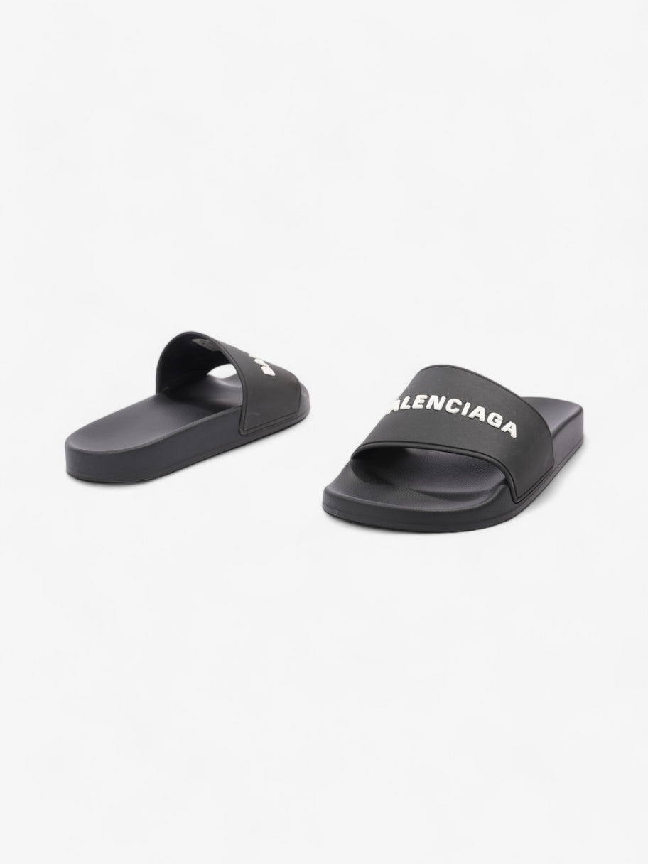 Balenciaga Logo Pool Slide Black / White Rubber EU 40 UK 7 Image 9