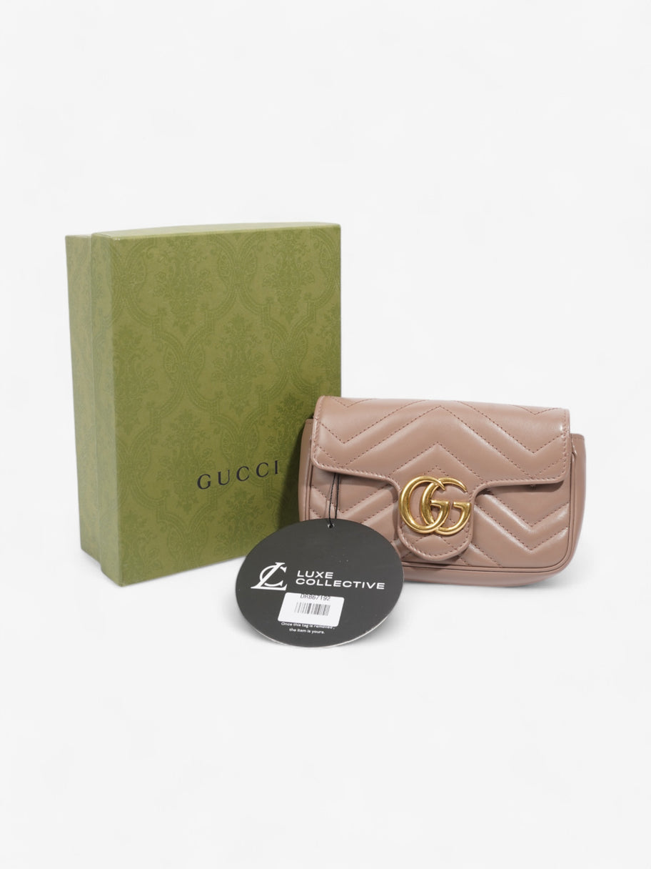 Gucci GG Marmont Rose Beige  Matelasse Leather Super Mini Image 9