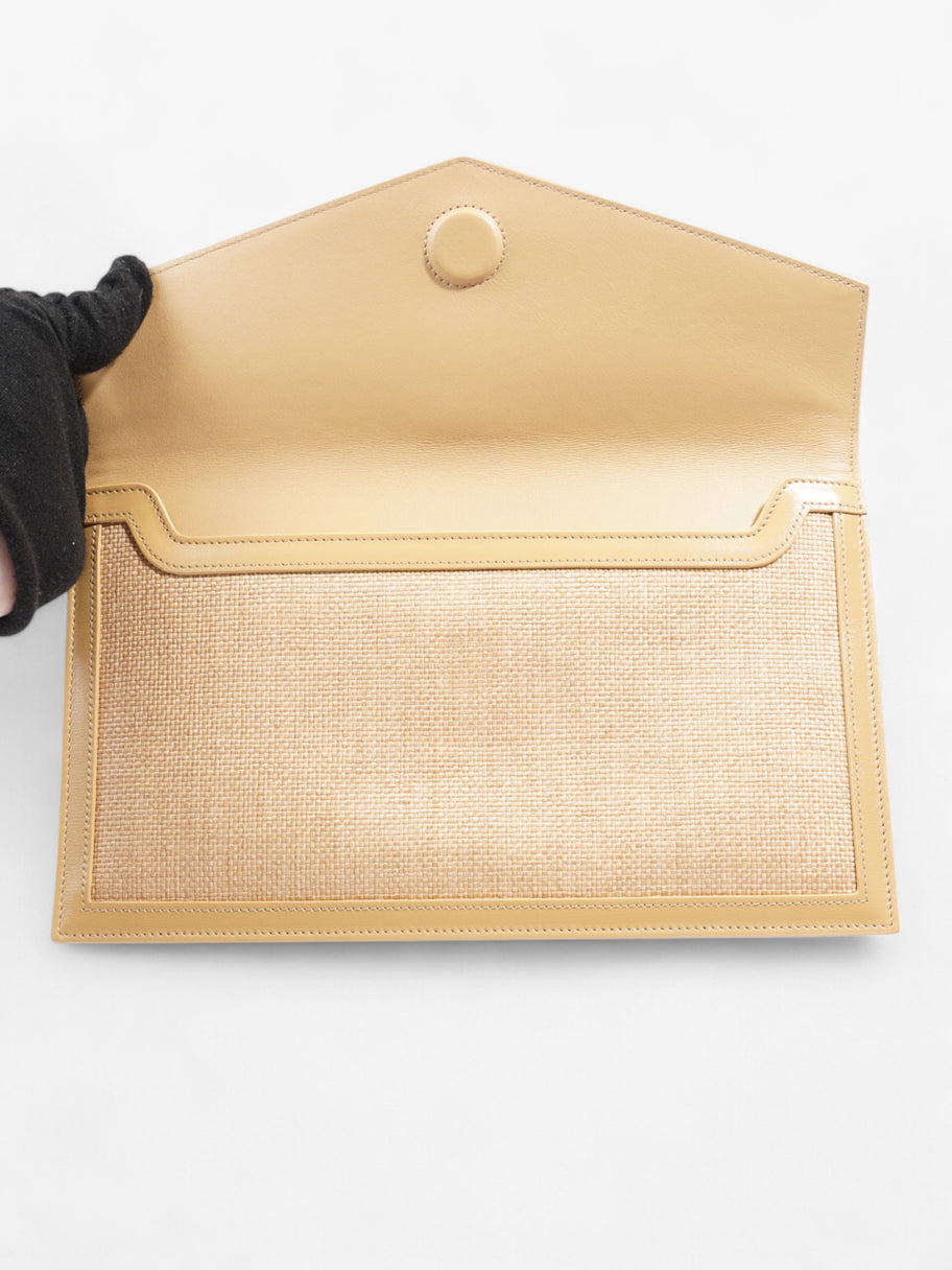 Saint Laurent Uptown Clutch Beige Raffia Image 5