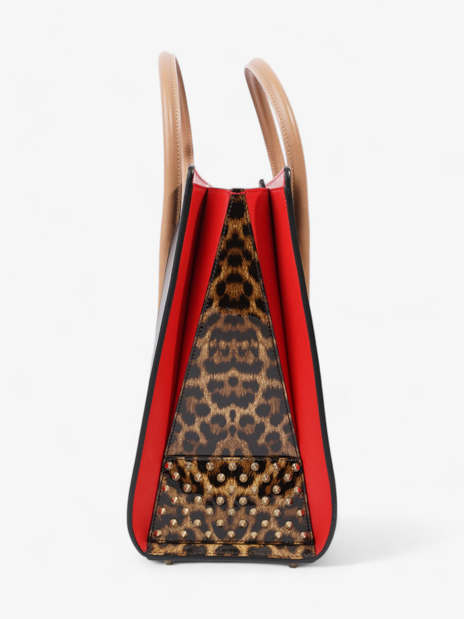 Christian Louboutin Paloma Tote Bag Black / Leopard / Beige Calfskin Leather Image 5