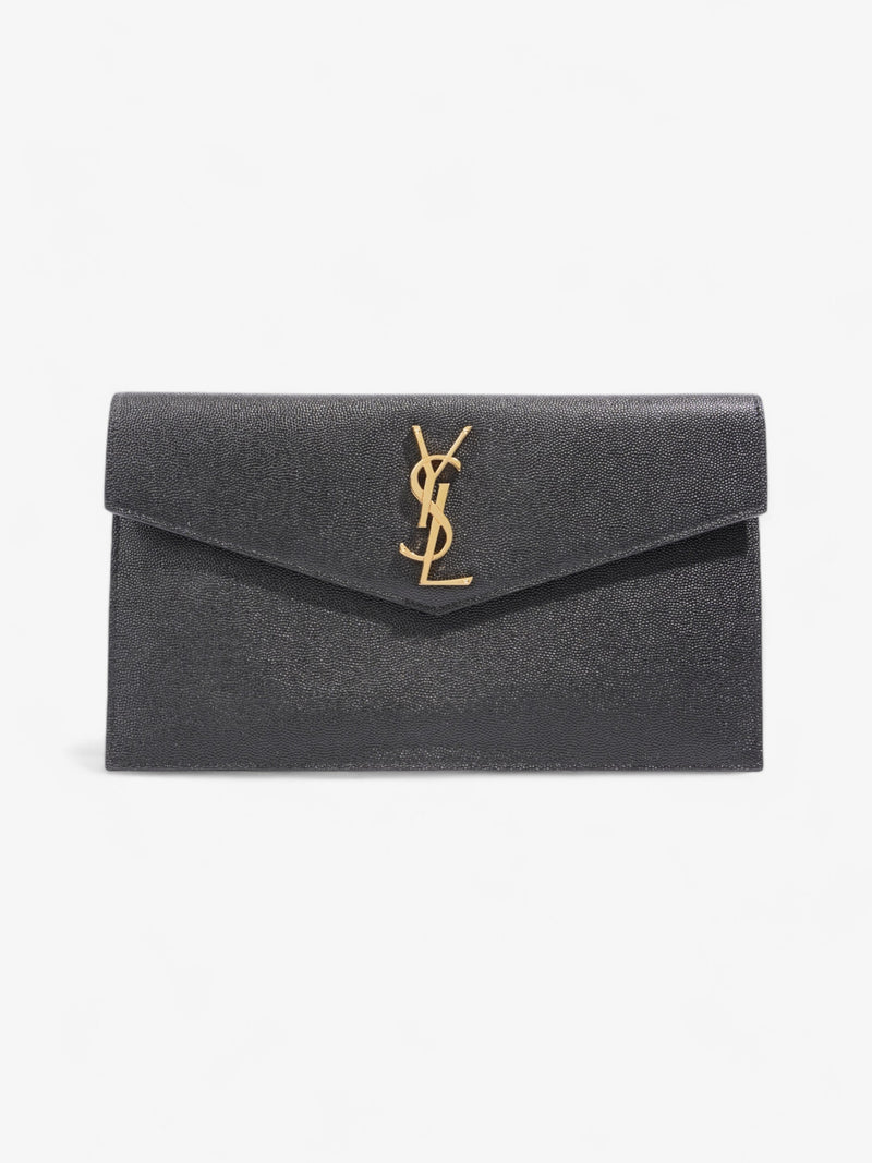  Saint Laurent Uptown Clutch Black Grained Leather