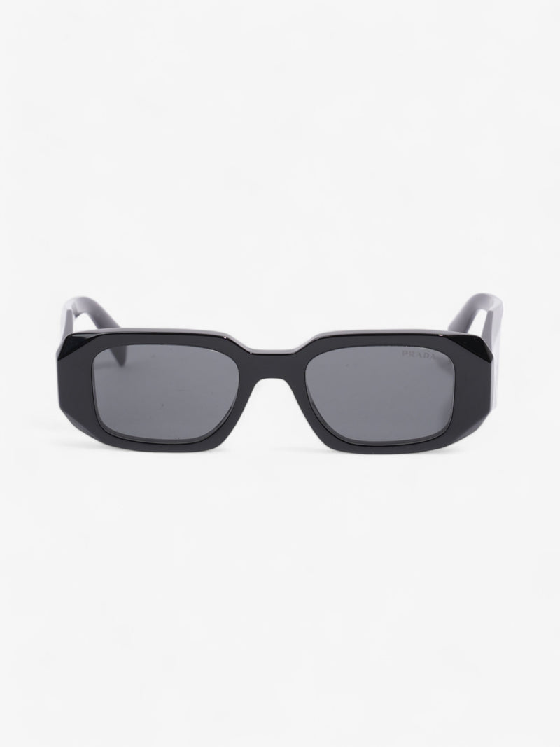  Prada Rectangular Framed Sunglasses Black Acetate 145mm