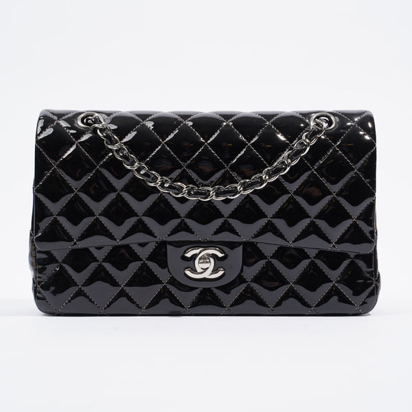 Chanel Double Flap Bag Black Patent Leather Medium – Luxe Collective