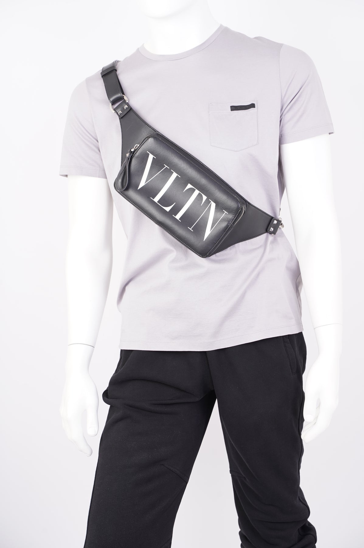 LEATHER VLTN BELT BAG