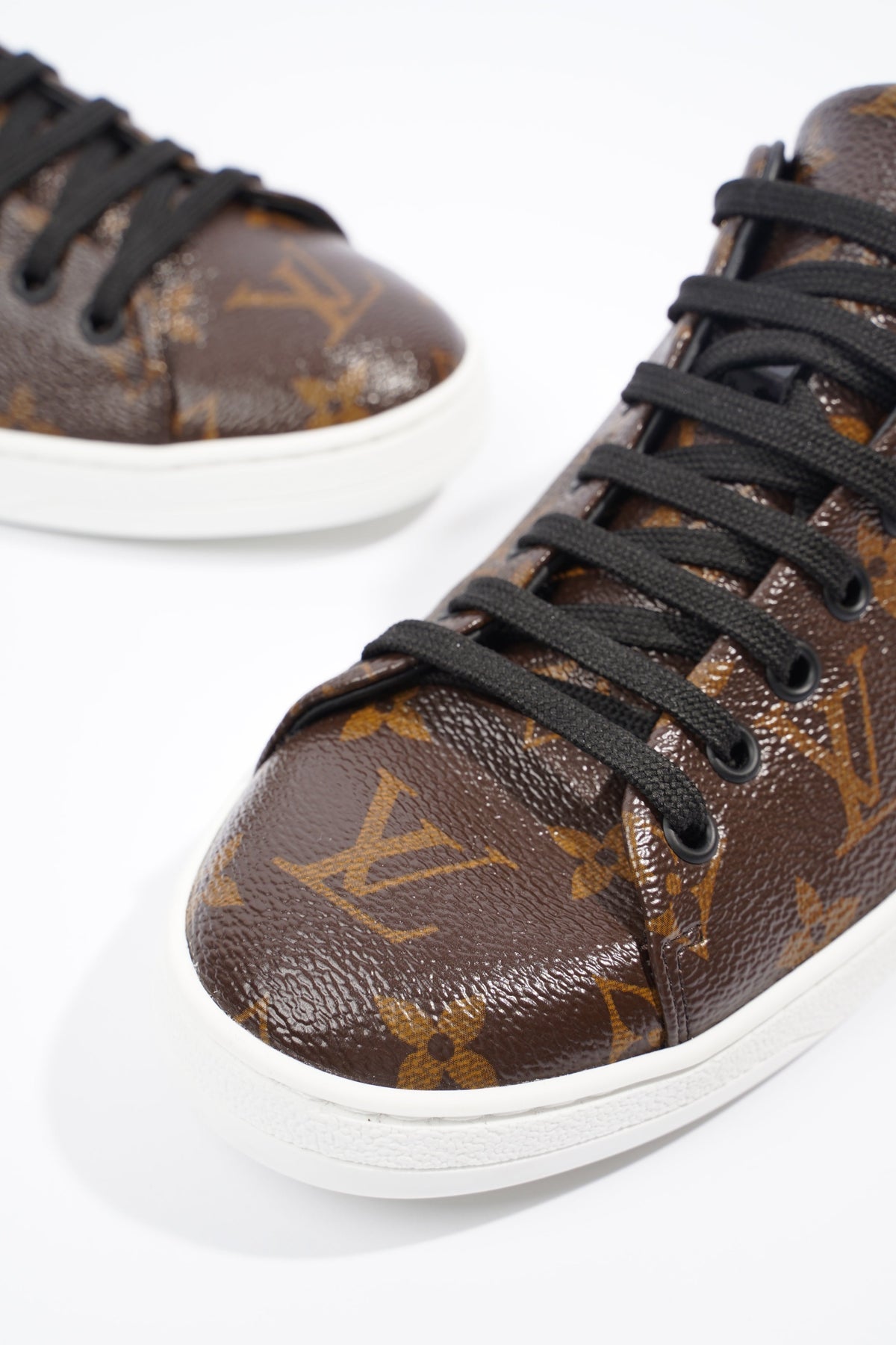 Louis Vuitton Brown Monogram Canvas and Leather Frontrow Low Top Sneakers  Size 40 Louis Vuitton