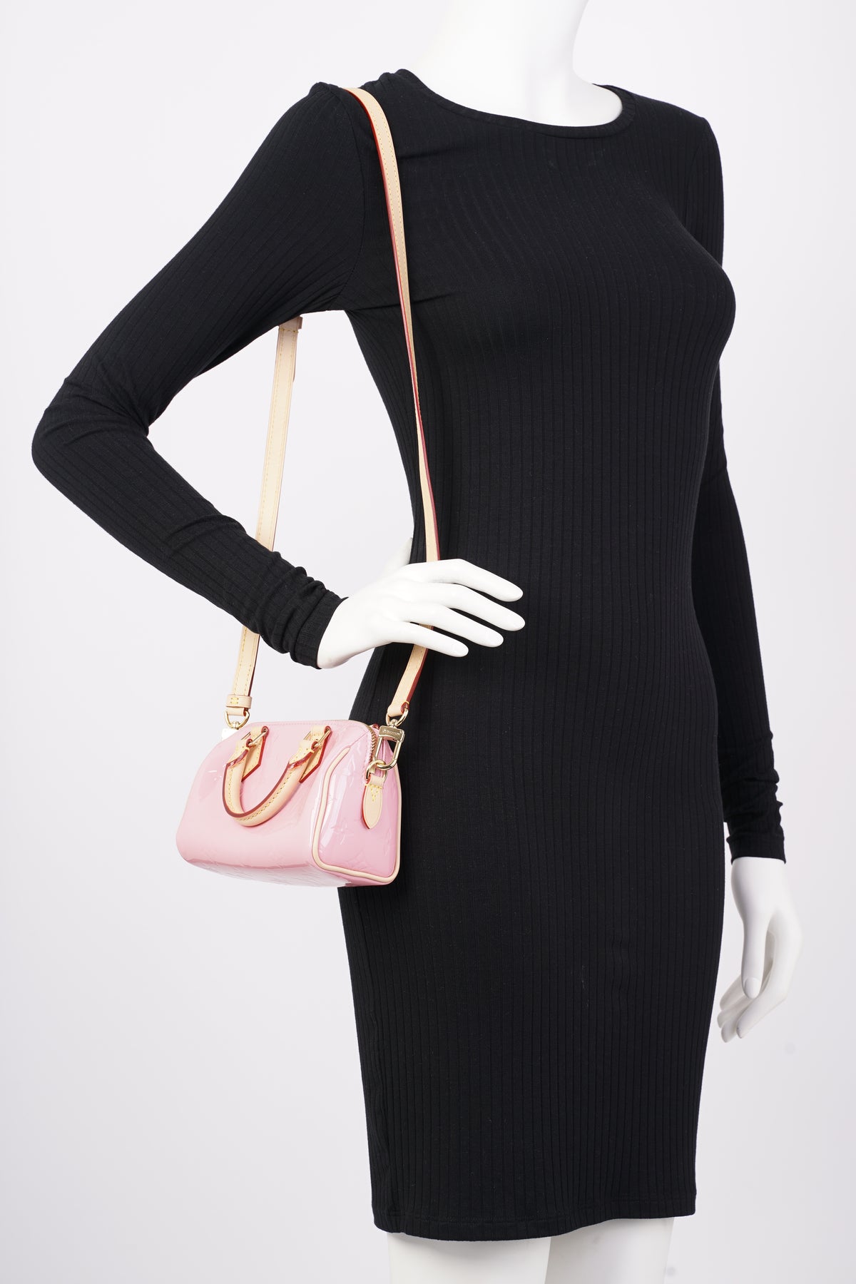 Shop Louis Vuitton Louis Vuitton Nano Speedy Mochi Pink handbag