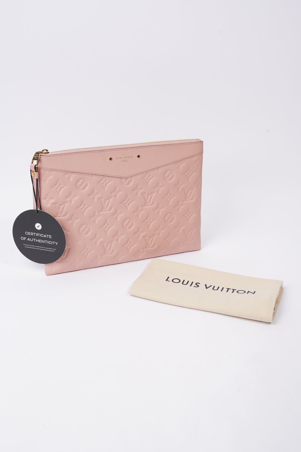 Louis Vuitton Daily Pouch Monogram Empreinte Rose Poudre in Leather with  Gold-tone - US