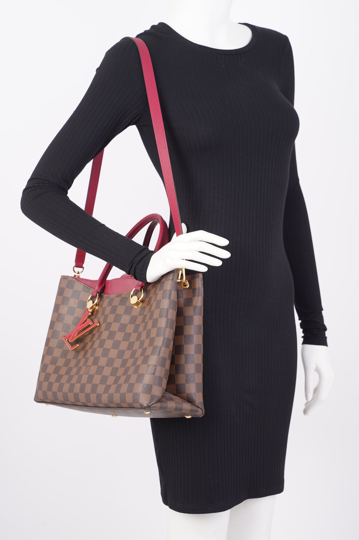 Louis Vuitton Damier Ebene Riverside Satchel Shoulder Bag - A
