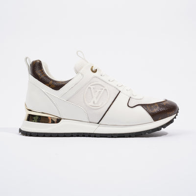 Louis Vuitton Run Away Trainers. White/Gold Leather, Trainers