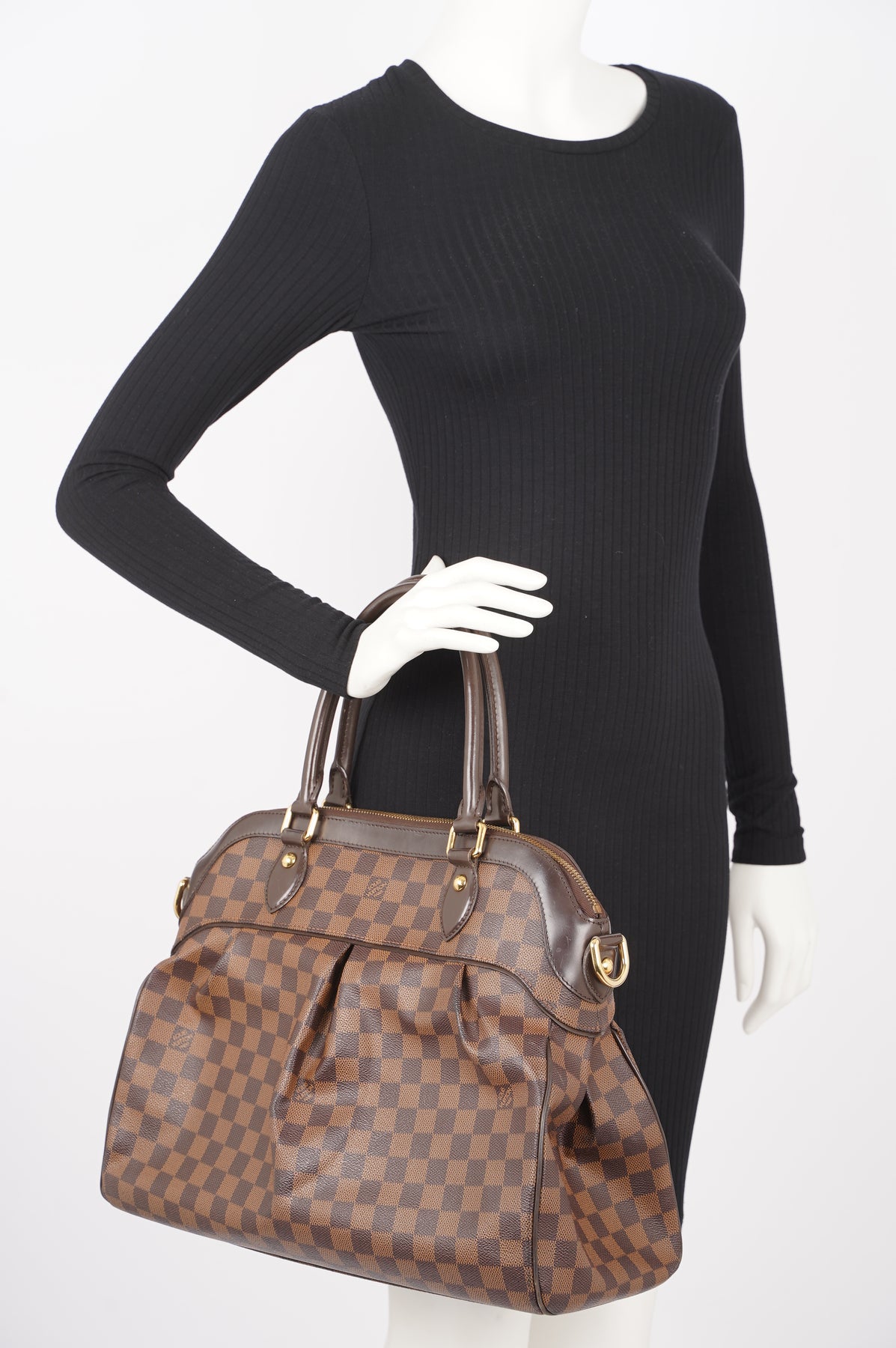 Louis Vuitton Womens Vintage Trevi Handbag Damier Ebene Canvas GM