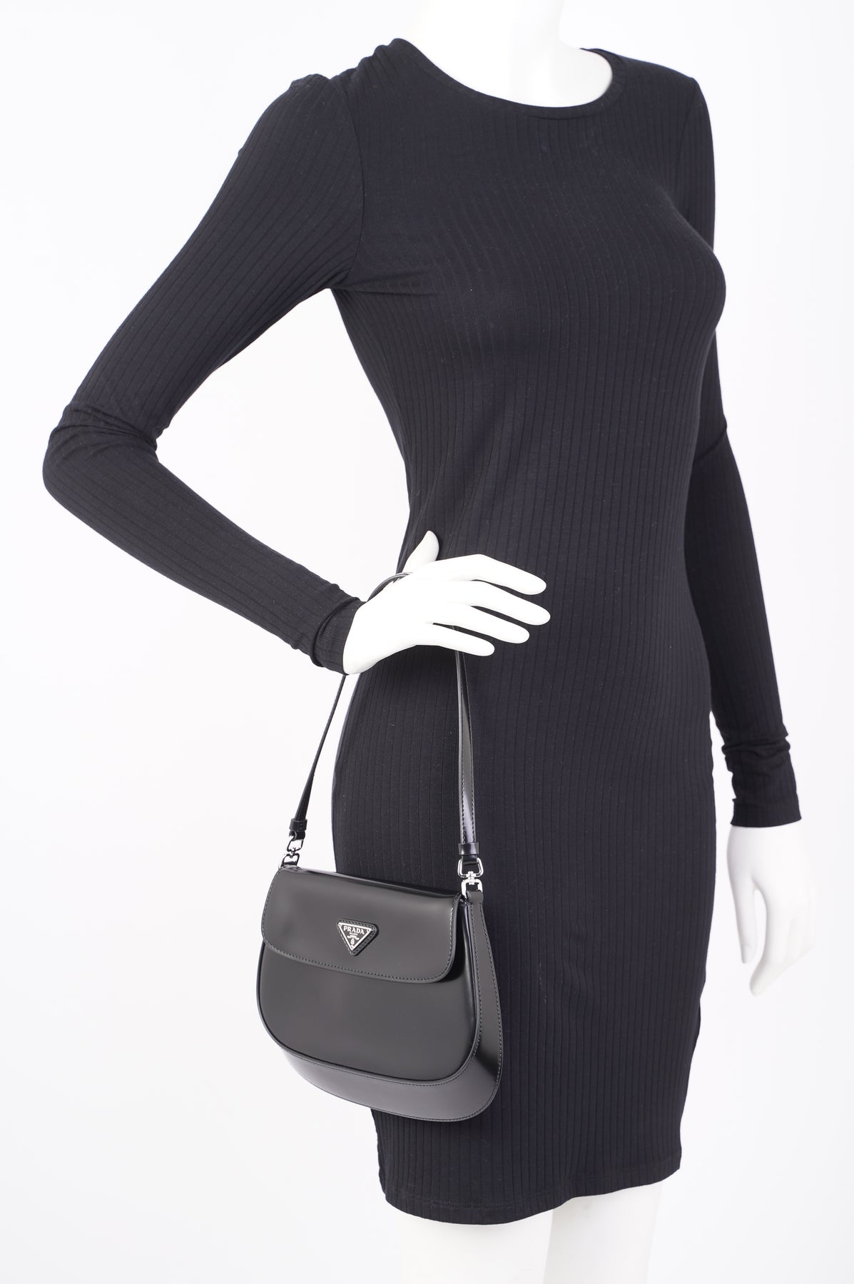 PRADA, 'Cleo' Brushed Leather Mini Shoulder Bag, Women