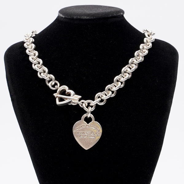 Tiffany thick deals silver chain necklace