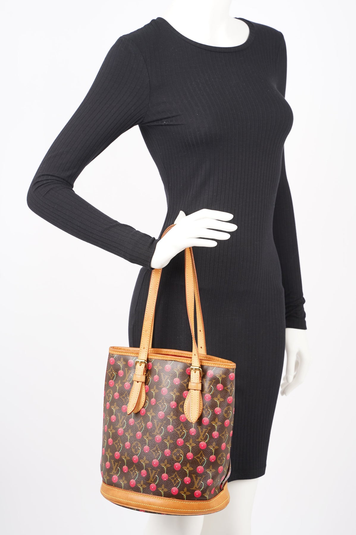 Louis Vuitton Womens Vintage Murakami Bucket Bag Monogram / Cherry PM –  Luxe Collective