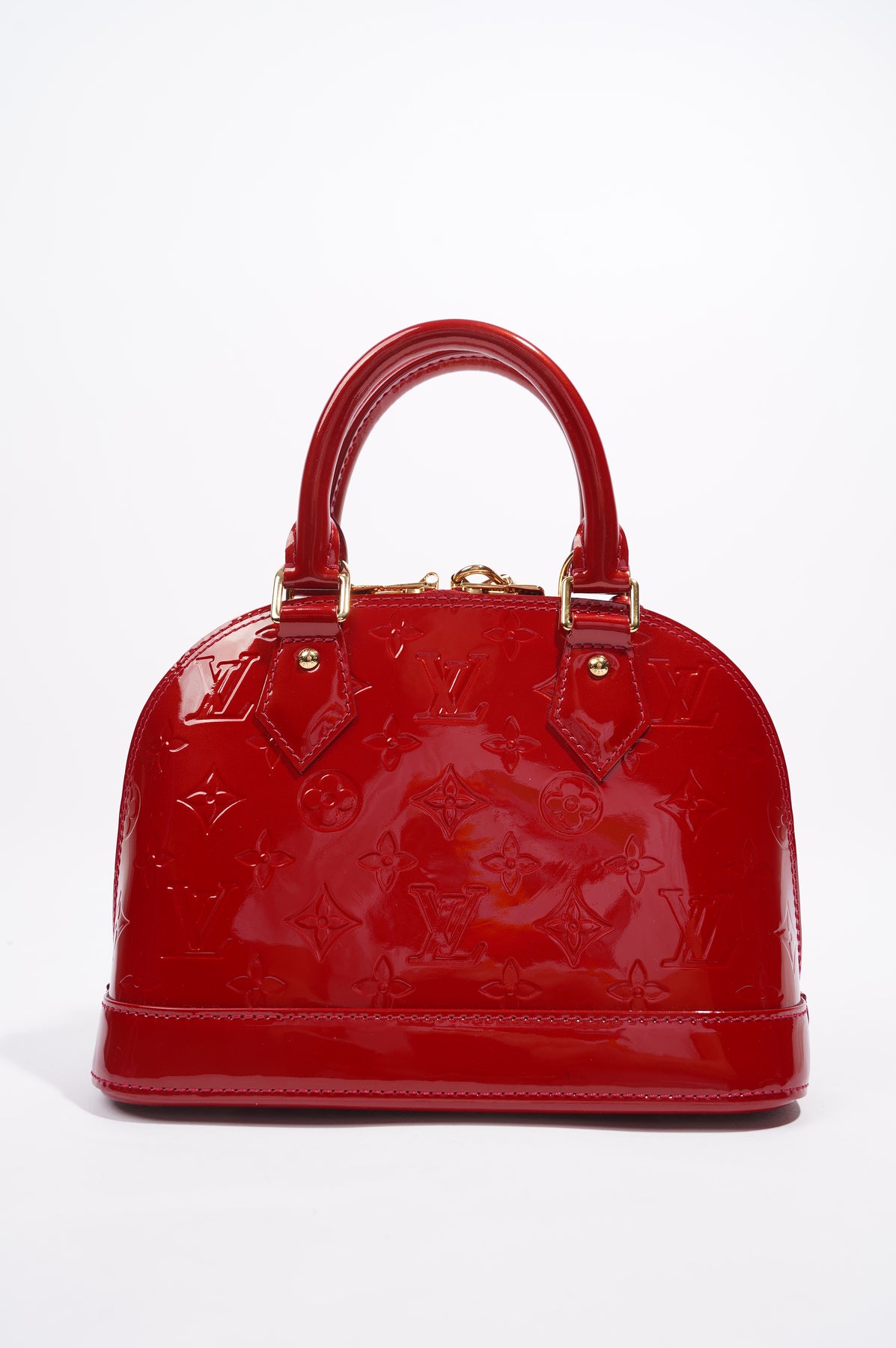 Louis+Vuitton+Alma+Fabric+Interior+Shoulder+Bag+BB+Red+Leather for sale  online