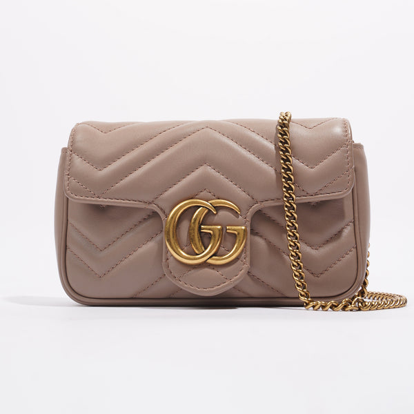 Gucci Pink Super Mini GG Marmont Matelassé Bag for Women