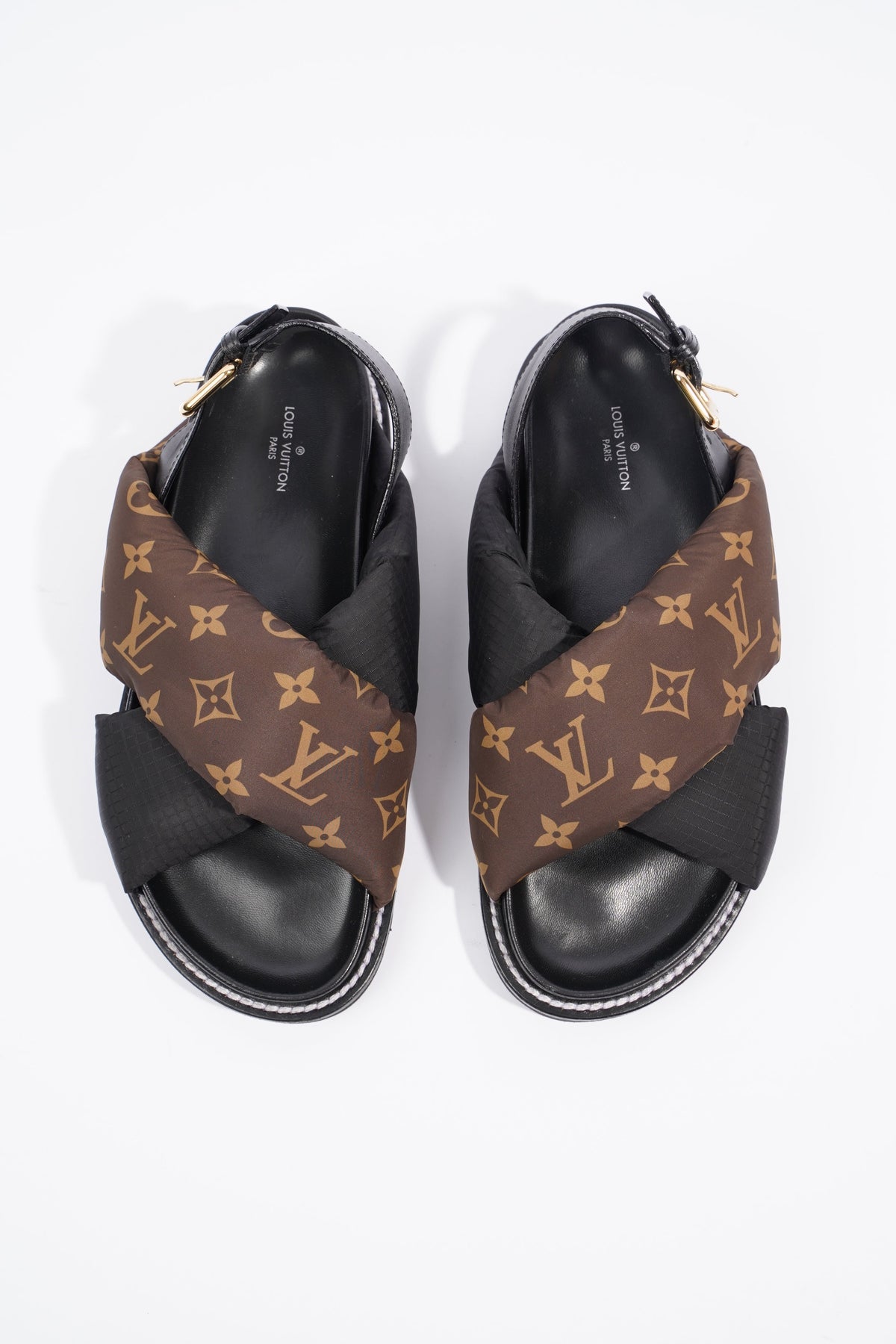 Louis Vuitton Womens Paseo Flat Comfort Sandal Monogram / Black EU 38 –  Luxe Collective