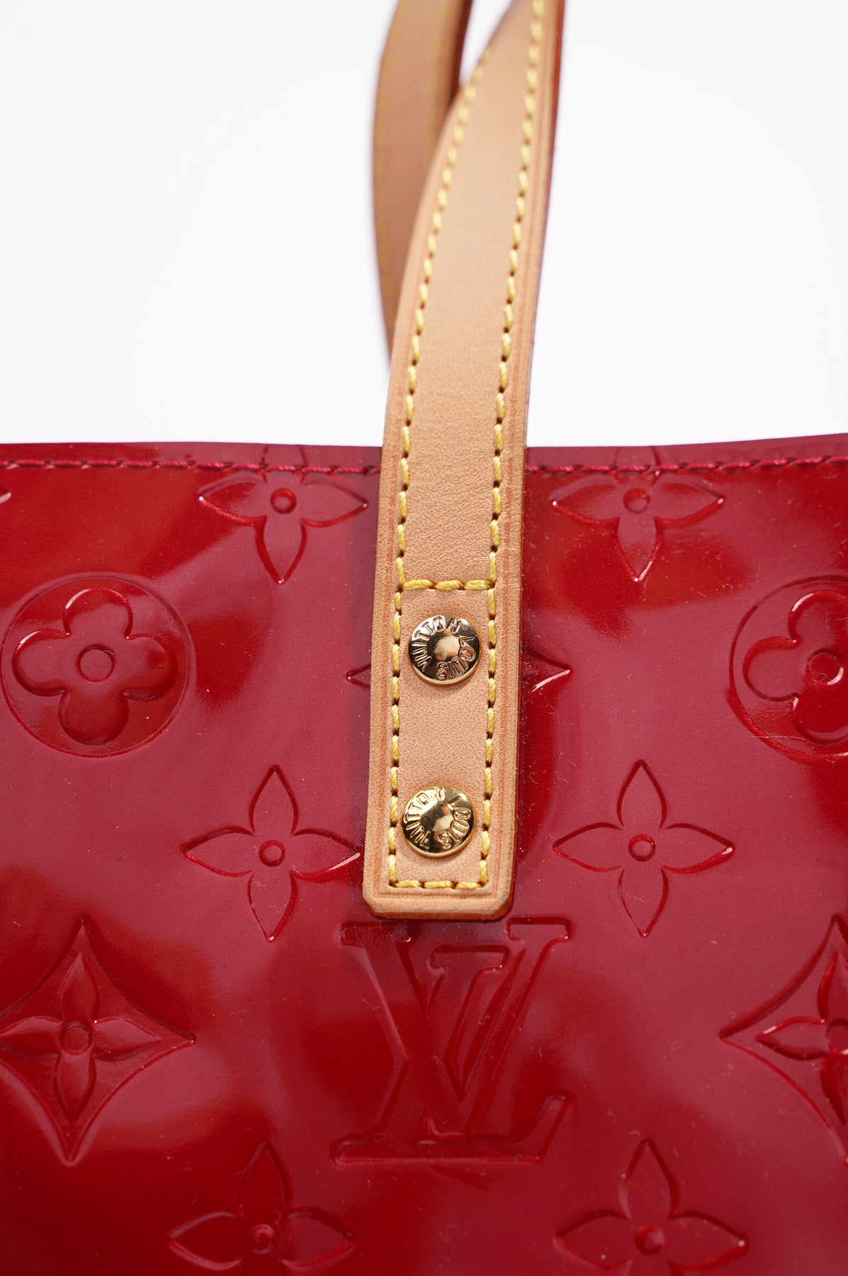 Red Louis Vuitton Monogram Vernis Reade PM Handbag