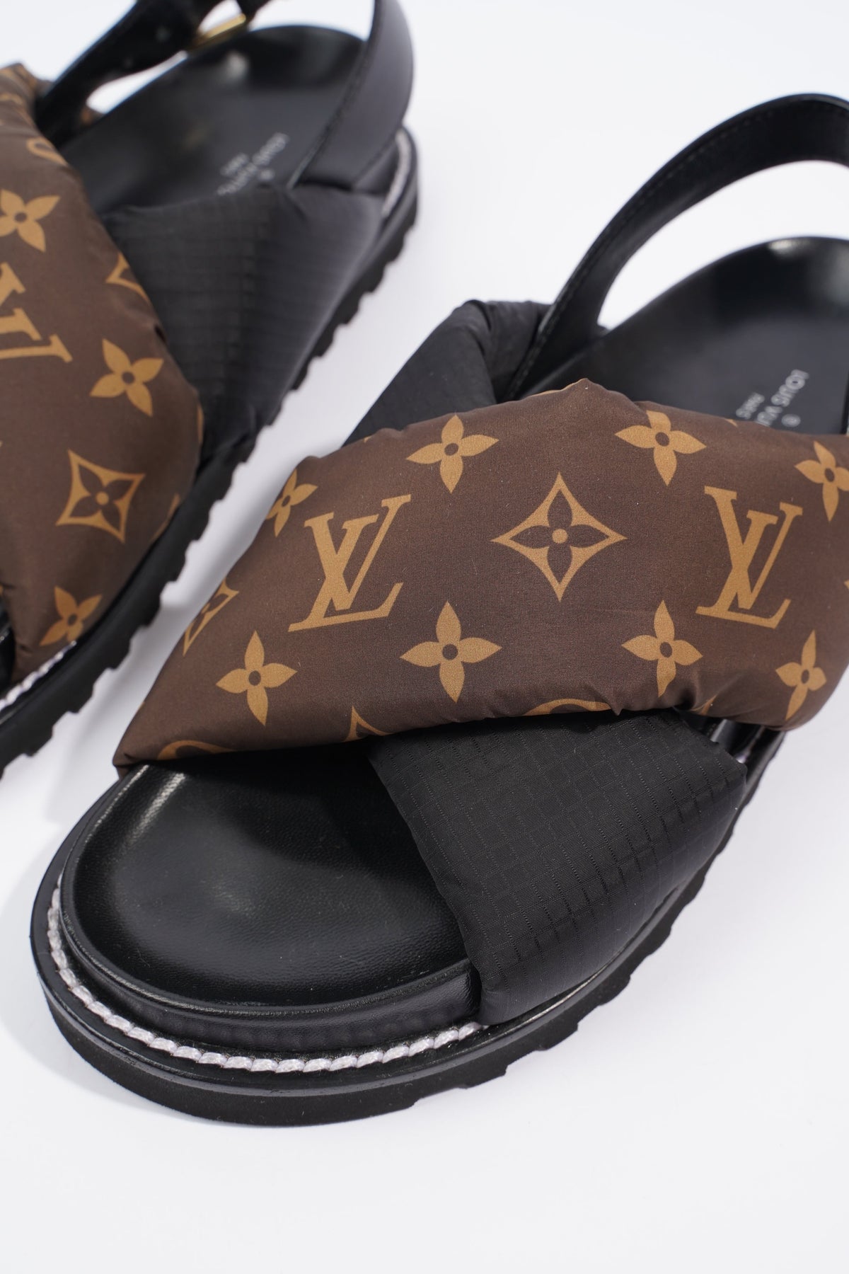Louis Vuitton Womens Paseo Flat Comfort Sandal Monogram / Black EU 38 –  Luxe Collective