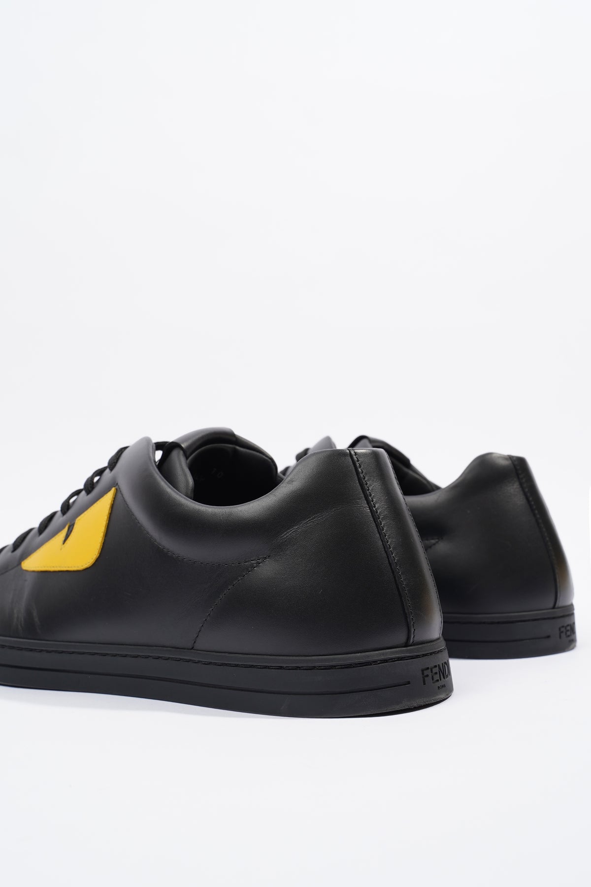 Fendi Mens Bug Eye Sneaker Black / Yellow EU 44 / UK 10 – Luxe