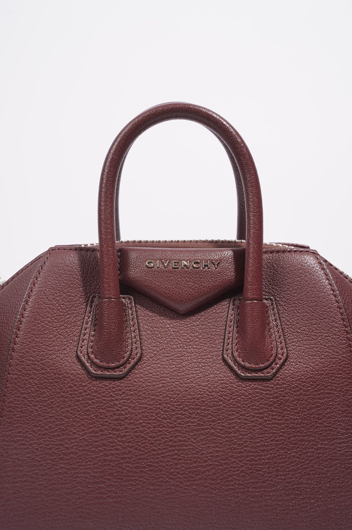 Givenchy Womens Antigona Bag Oxblood Leather Mini Luxe Collective