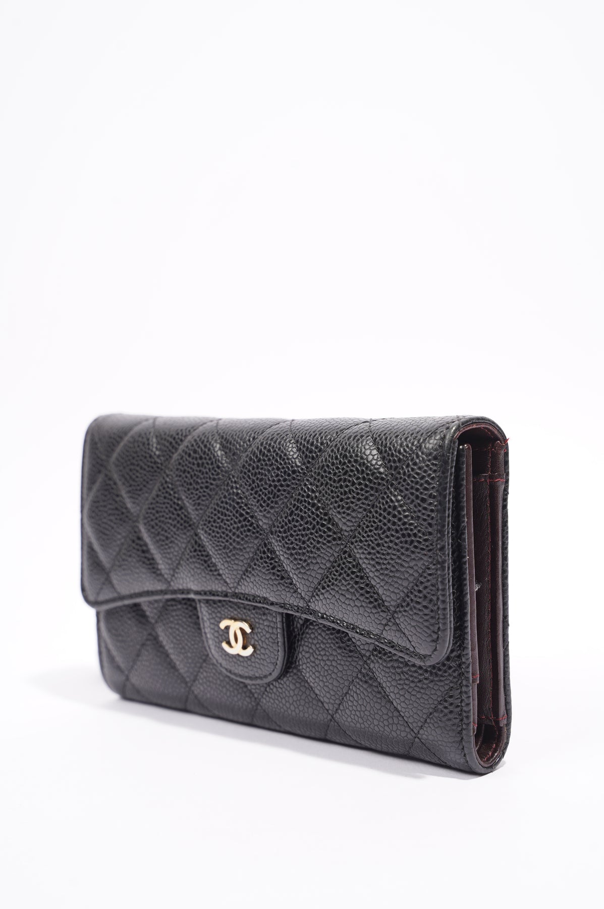 Caviar Quilted Flap Card Holder Wallet Black – Trends Luxe
