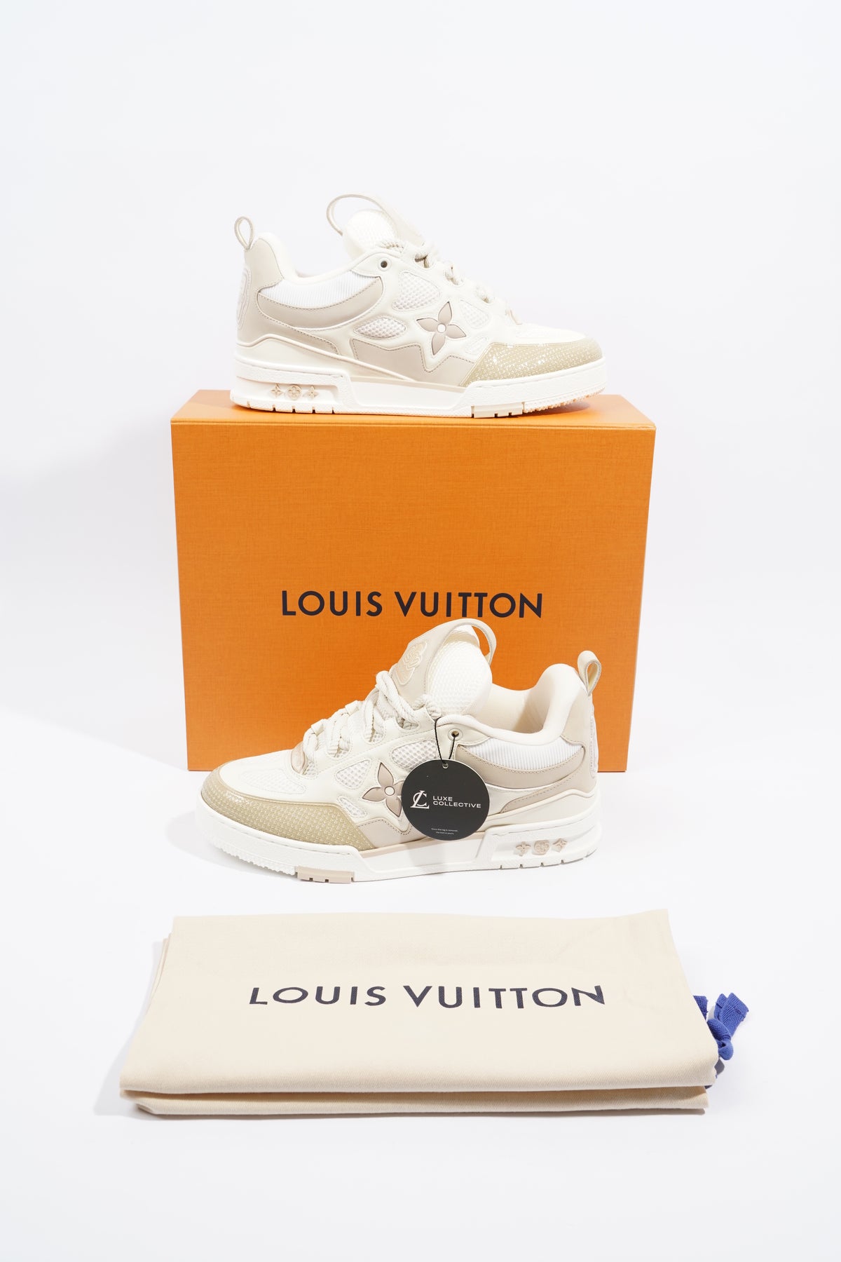 Louis Vuitton Mens Skate Sneaker Beige / White EU 41 / UK 7 – Luxe  Collective