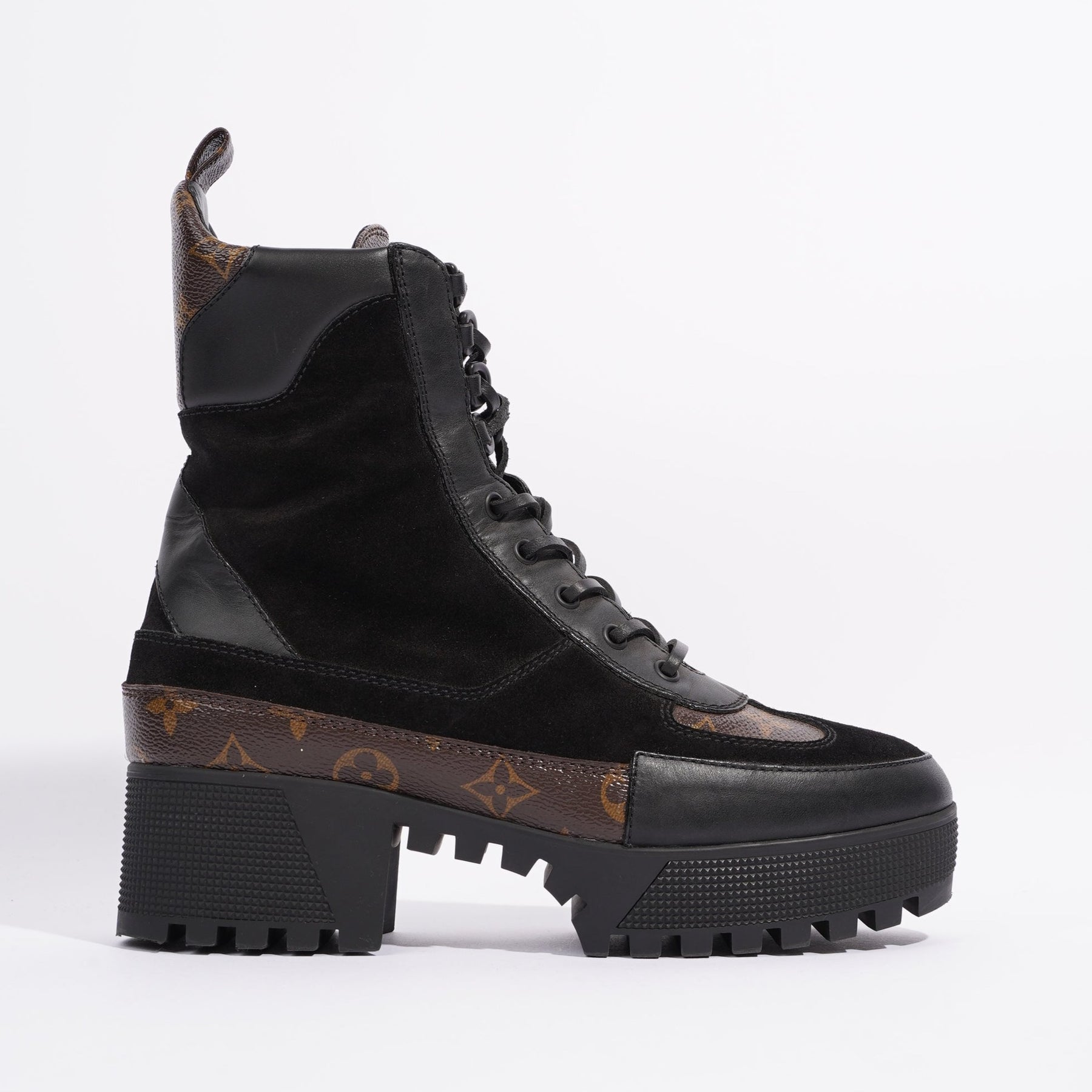 Louis Vuitton Monogram Laureate Platform Desert Boot, Black, 38