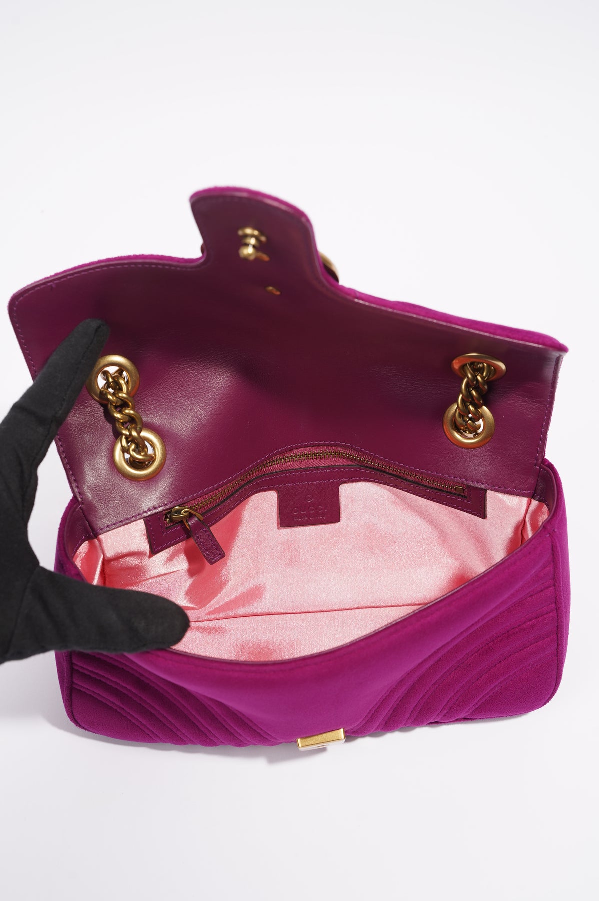 Gucci GG Marmont Flap Bag Purple Velvet Small – Luxe Collective