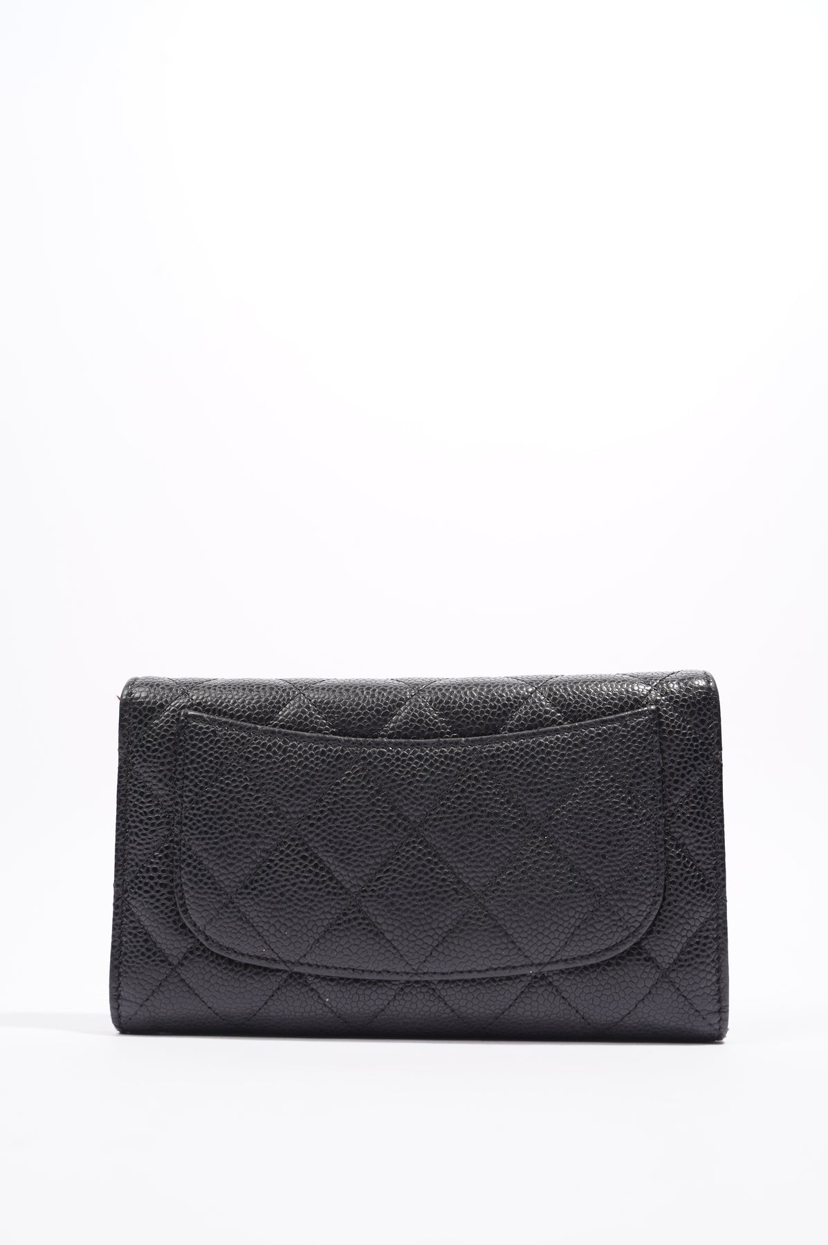 CHANEL Caviar Quilted Classic Zip Pouch Black 218256