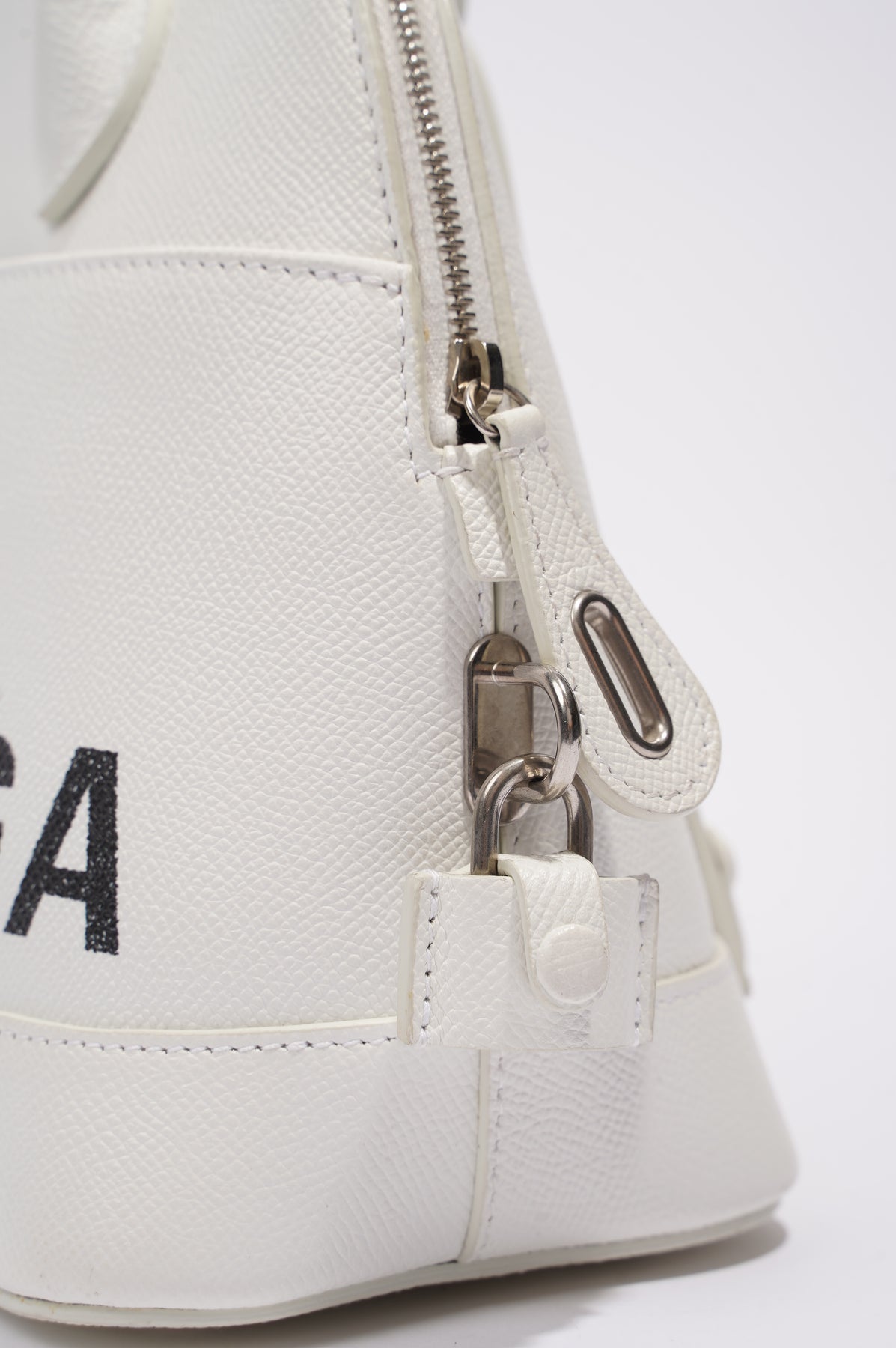 Balenciaga Womens Ville Top Handle Bag White Leather XXS – Luxe