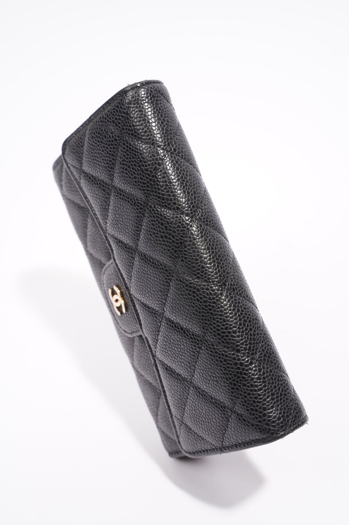 Chanel Classic Flap Wallet Quilted Long Black in Lambskin with