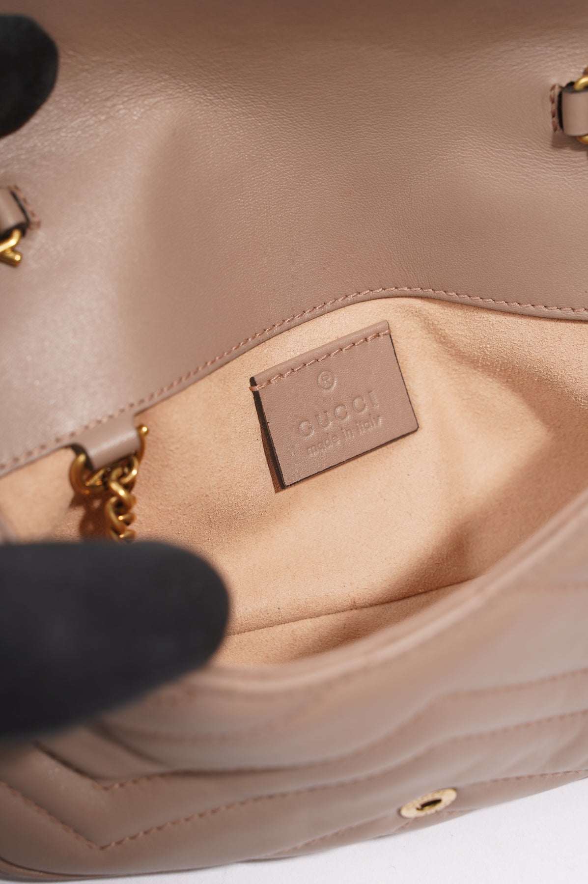 GUCCI Calfskin Matelasse Mini GG Marmont Shoulder Bag Perfect Pink 1124724