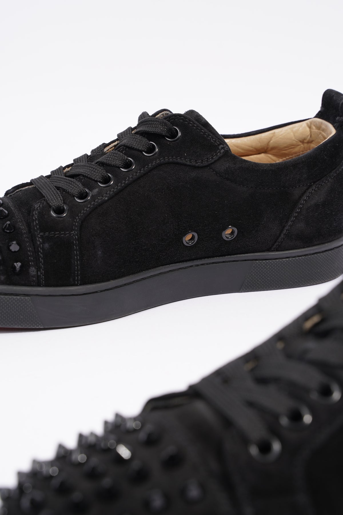 Christian Louboutin Louis Junior Velvet Sneakers - Black - 43.5