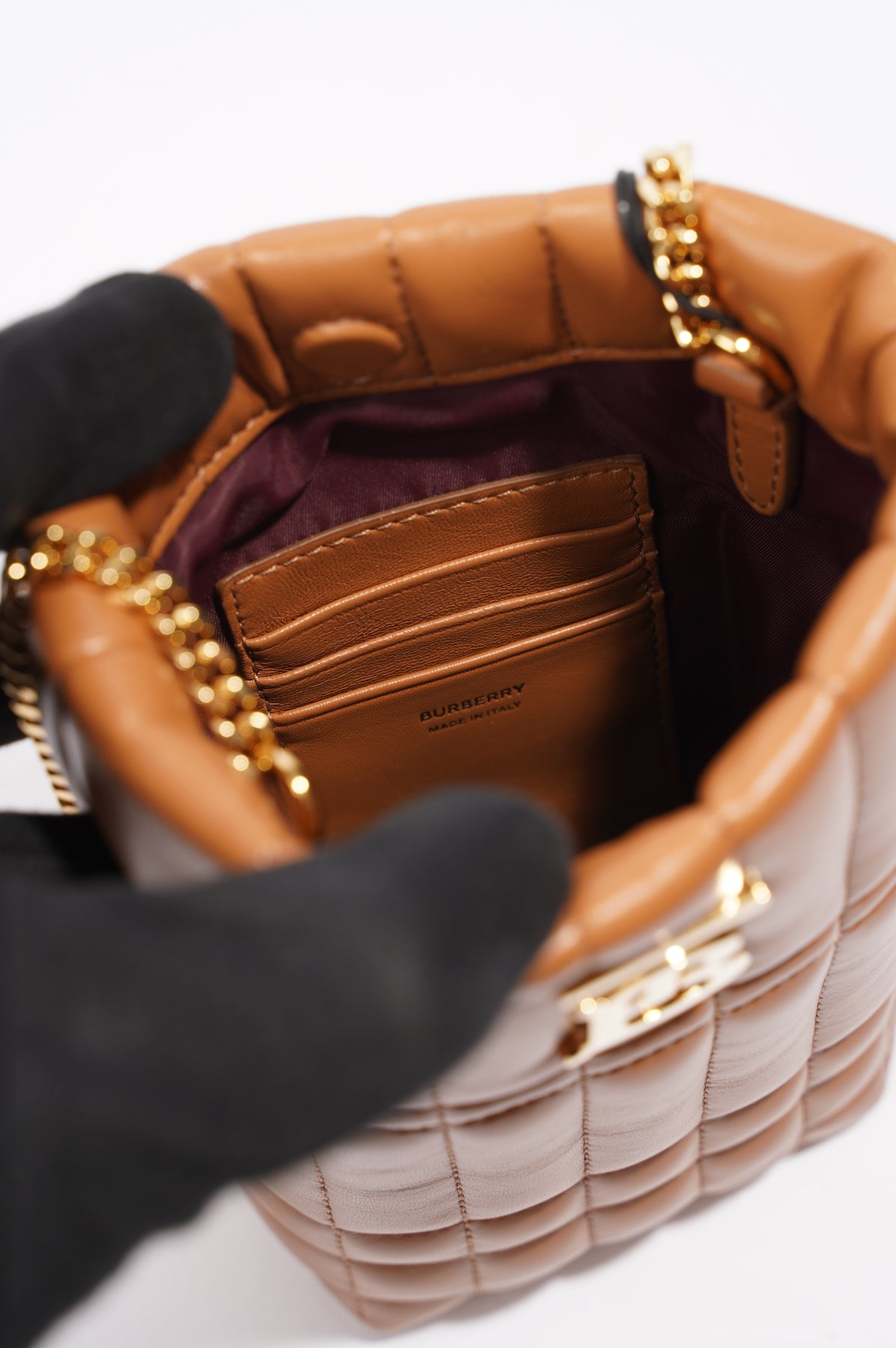 Burberry Micro Leather Lola Bucket Bag