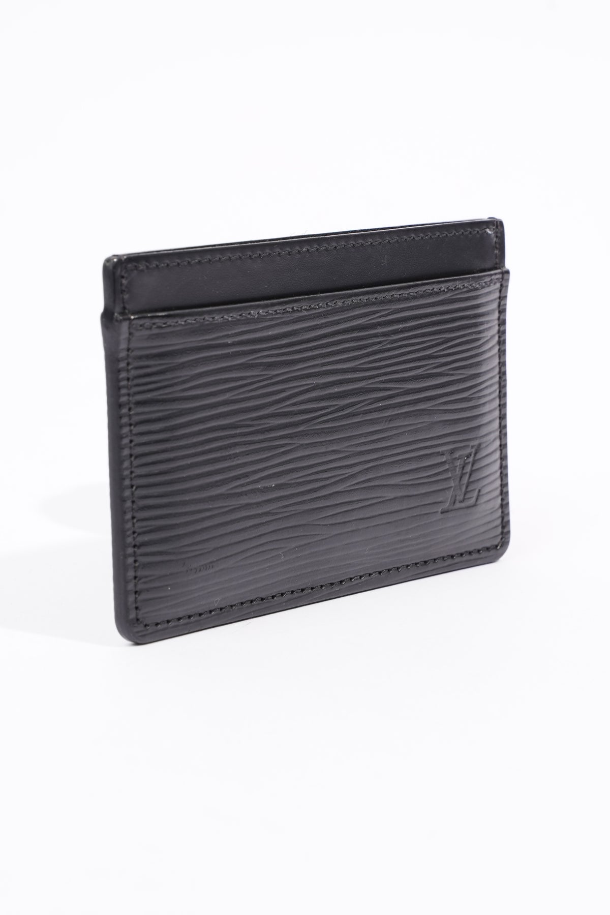 Louis Vuitton Black Epi Leather ID Holder Card Case Wallet