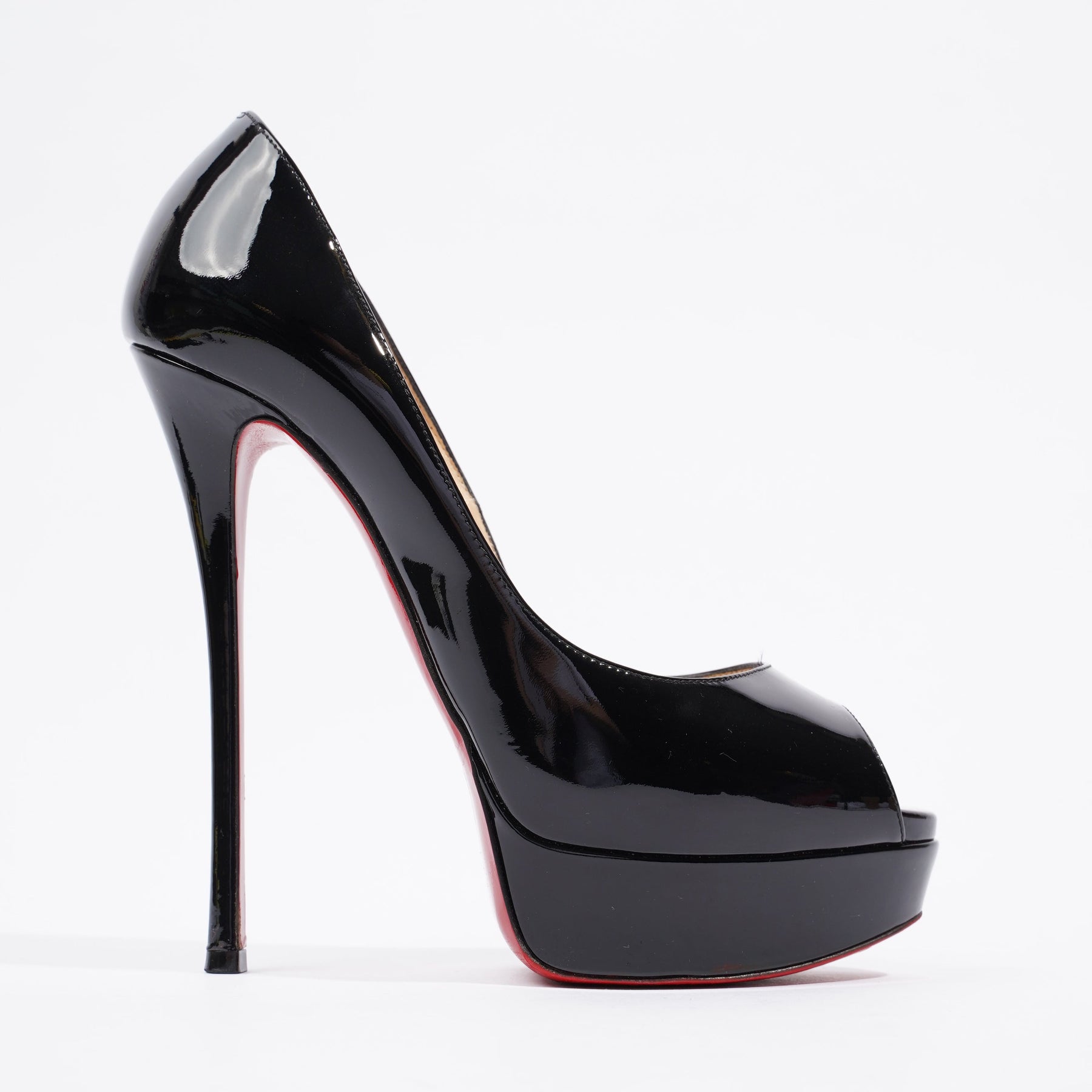 Christian Louboutin Fetish Peep 150 Patent in Black