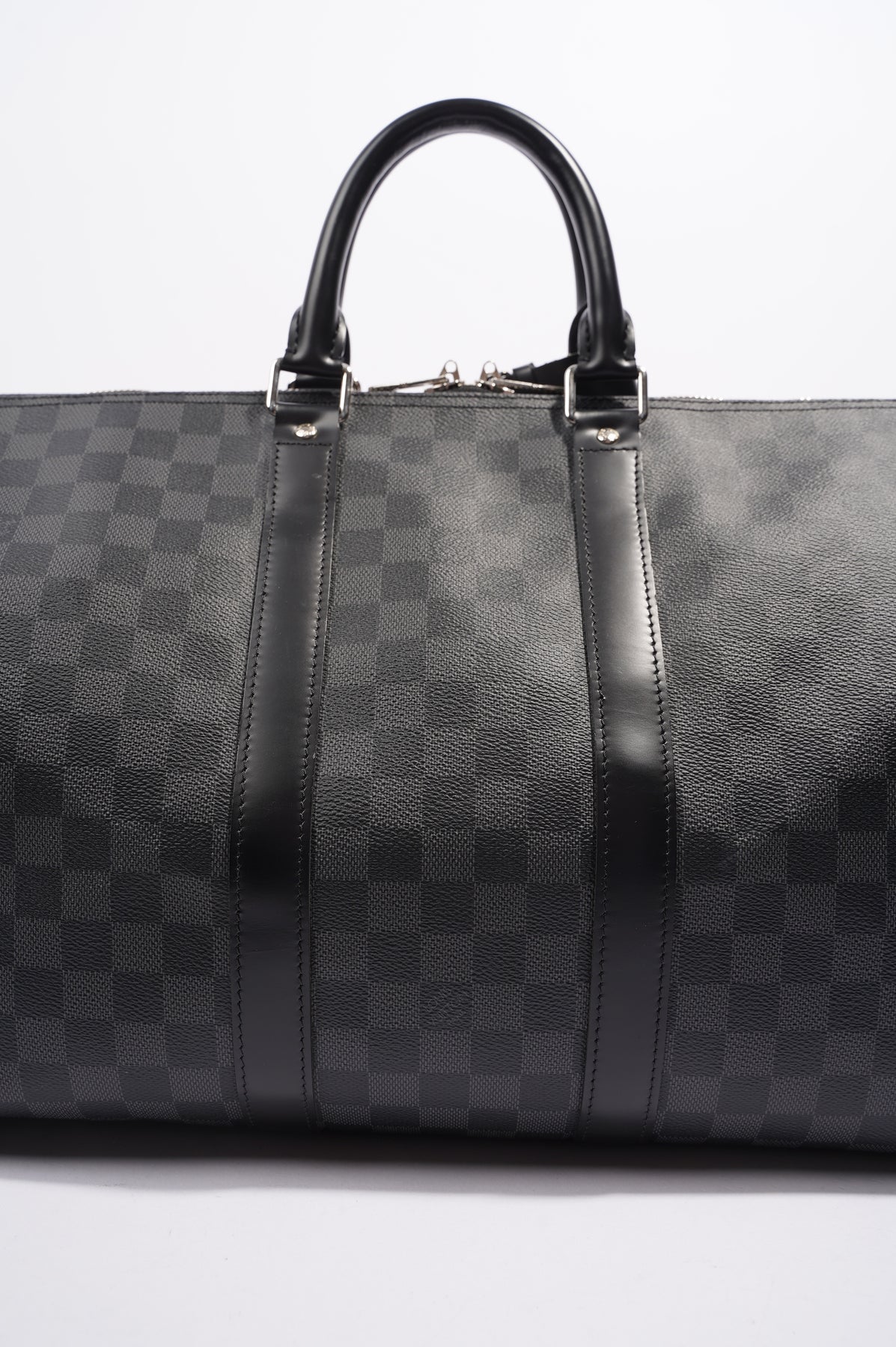 Louis Vuitton Keepall Bandouliere Bag Damier Graphite 45 For Sale