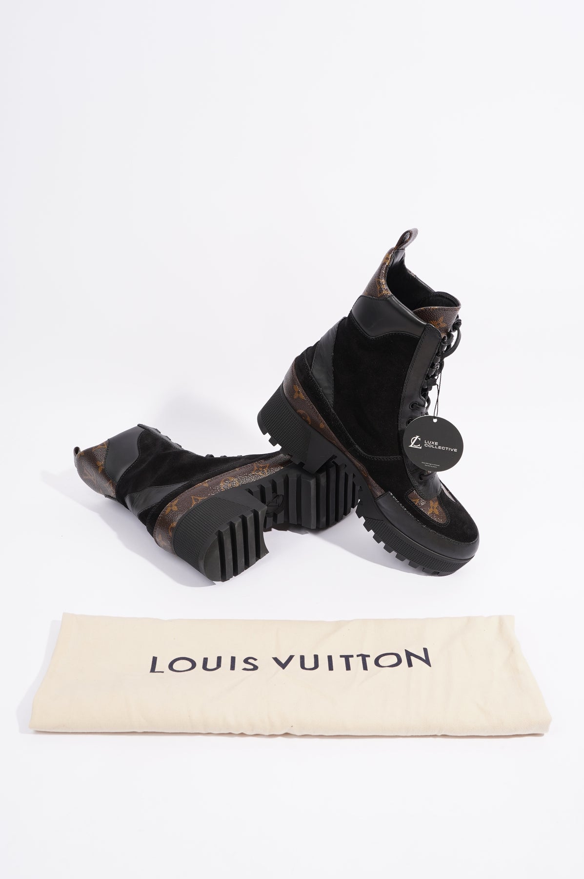Louis Vuitton Womens Laureate Desert Boot Black / Monogram EU 41 / UK –  Luxe Collective